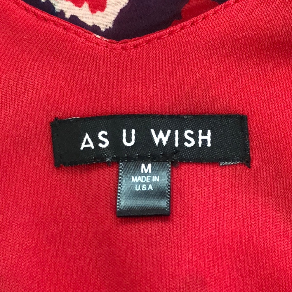 As U Wish red and navy dress. - Picture 5 of 6